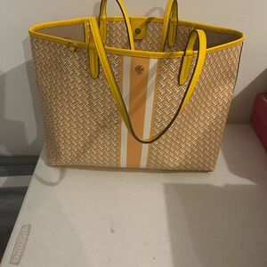 Tory Burch Yellow and Tan Tote